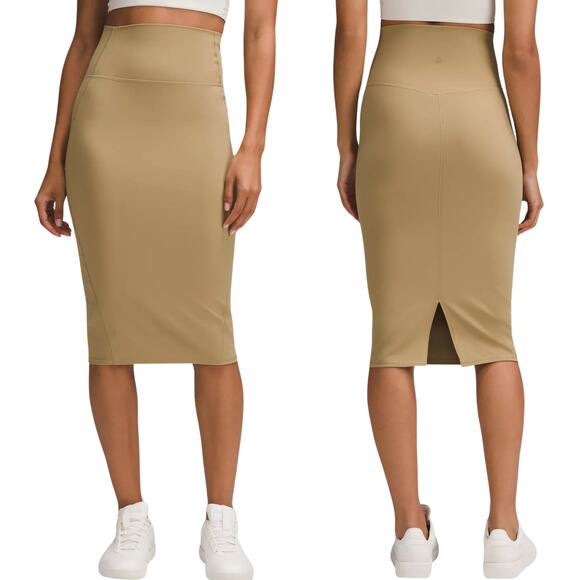 NWT Lululemon Nulu Slim-Fit High-Rise Skirt – Filbert Tan – Size 2 – Retail $78 - Picture 1 of 5
